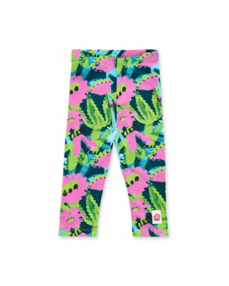 Leggings de malha verde para menina Tropadelic