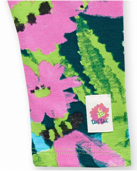 Leggings de malha verde para menina Tropadelic