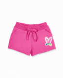 Shorts de malha rosa de menina Tropadelic
