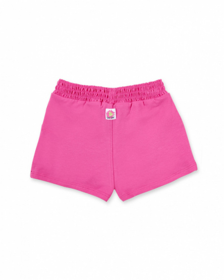 Shorts de malha rosa de menina Tropadelic