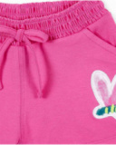 Shorts de malha rosa de menina Tropadelic
