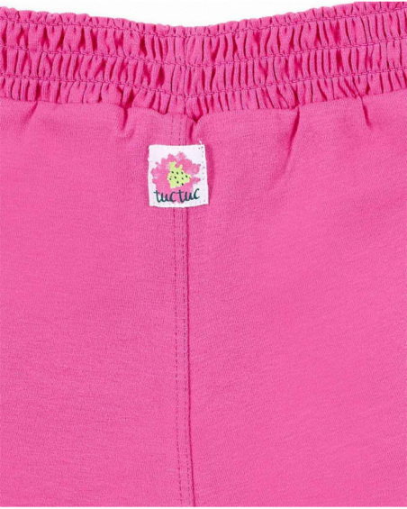 Shorts de malha rosa de menina Tropadelic