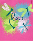 T-shirt de malha rosa de menina Tropadelic