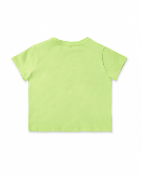 T-shirt verde de menina em malha Tropadelic