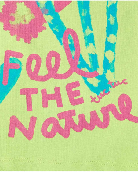 T-shirt verde de menina em malha Tropadelic