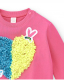 Moletom de pelúcia rosa de menina Tropadelic