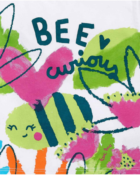 Conjunto de malha branca de menina Tropadelic