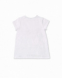 Vestido de malha branco de menina Tropadelic