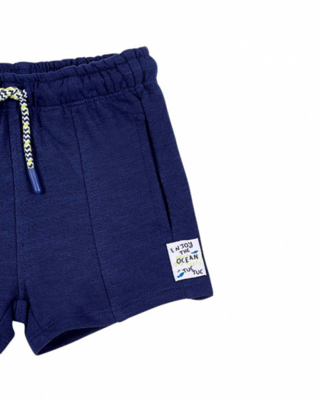 Bermudas de pelúcia azul marinho para menino Ocean Wonders