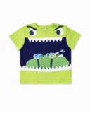 T-shirt verde de menino em malha Ocean Wonders