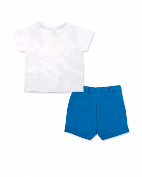 Conjunto de malha azul branco de menino Ocean Wonders