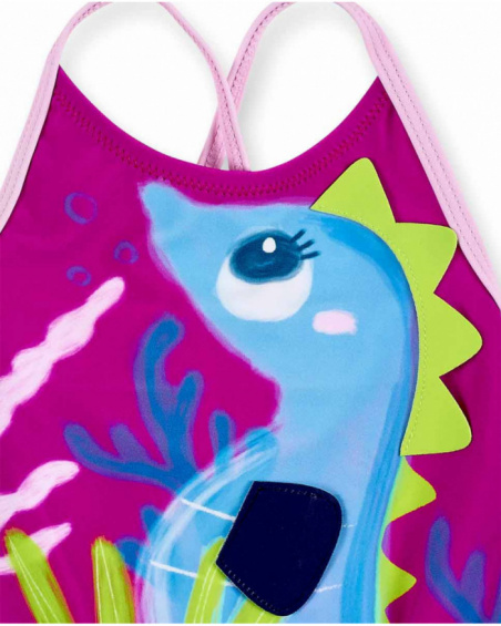 Fato de banho lilás de menina Ocean Wonders