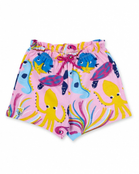 Shorts de malha lilás de menina Ocean Wonders