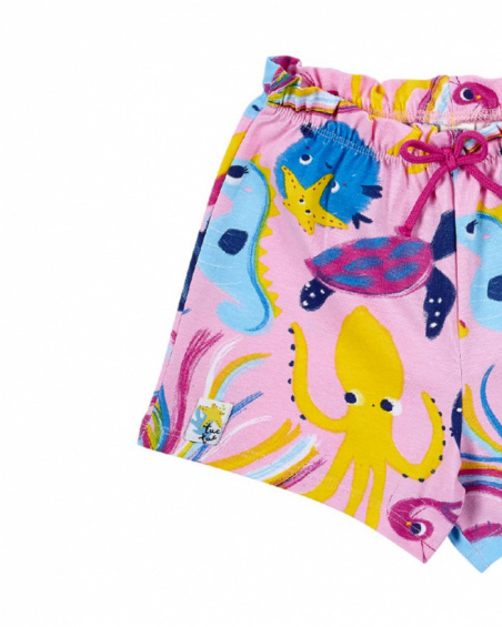 Shorts de malha lilás de menina Ocean Wonders