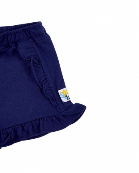 Shorts de malha azul marinho para menina Ocean Wonders