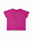 T-shirt lilás de menina em malha Ocean Wonders