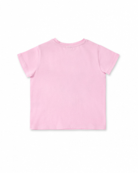 T-shirt de malha rosa de menina Ocean Wonders