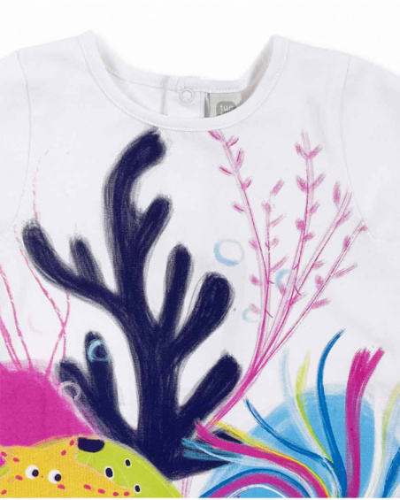Conjunto tricot branco lilás de menina Ocean Wonders