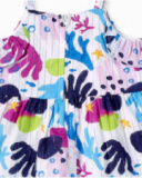 Vestido de popeline branco de menina Ocean Wonders