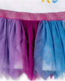 Vestido de menina em malha de tule branco. Ocean Wonders