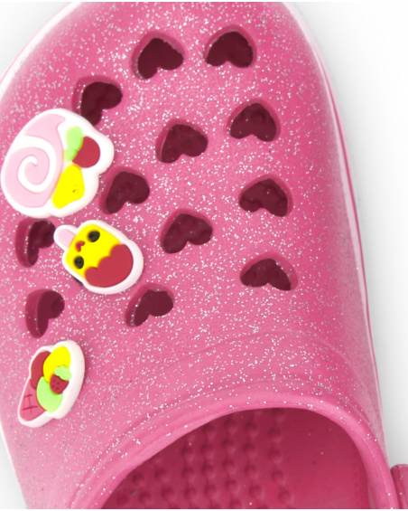 Tamancos de borracha rosa de menina Creamy Ice