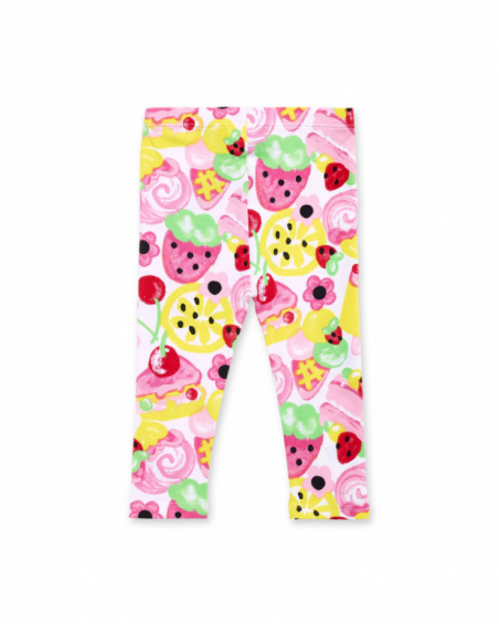 Leggings de malha rosa para menina Creamy Ice