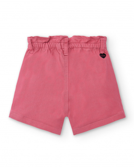 Shorts jeans rosa de menina Creamy Ice