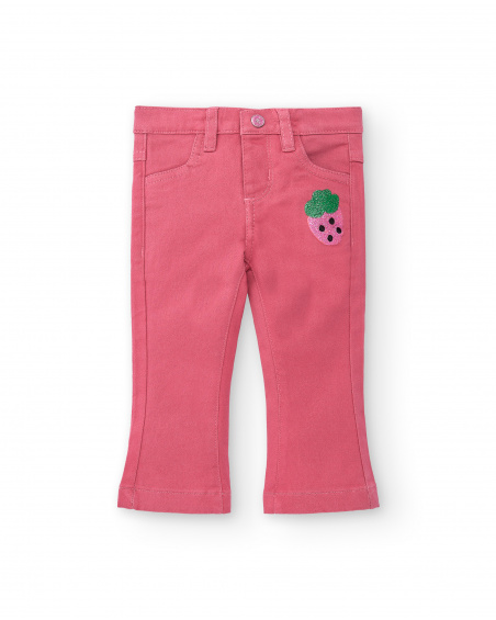Calça jeans rosa de menina Creamy Ice