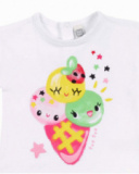 T-shirt de malha branca sorvete de menina Creamy Ice