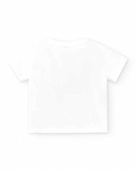 T-shirt branca de menina em malha Creamy Ice