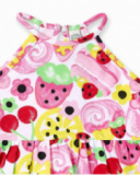 Vestido de menina em malha branca estampado Creamy Ice