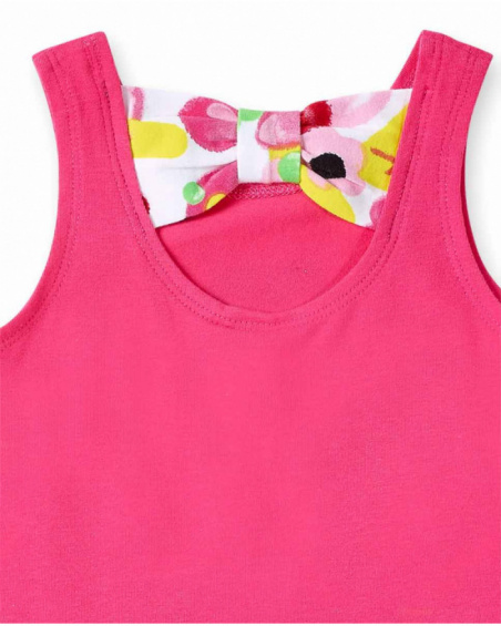 Vestido de menina em malha fúcsia Creamy Ice