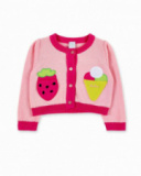 Casaco tricot rosa de menina Creamy Ice