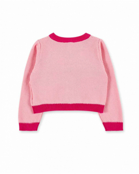Casaco tricot rosa de menina Creamy Ice