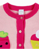 Casaco tricot rosa de menina Creamy Ice