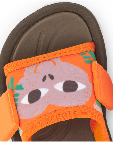 Ténis de lycra castanho laranja para menino Banana Records