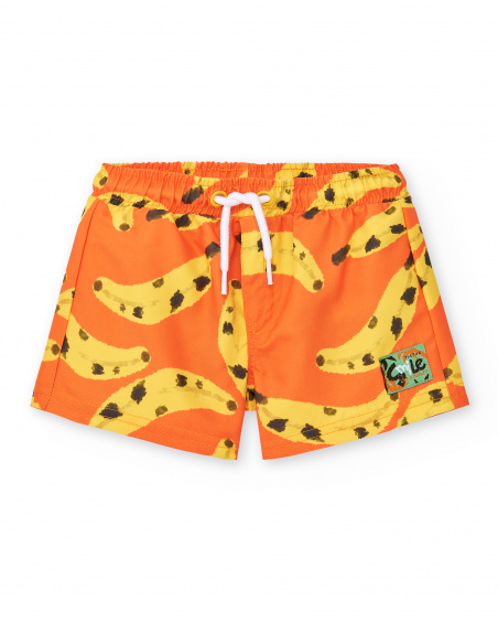 Bermudas laranja menino Banana Records