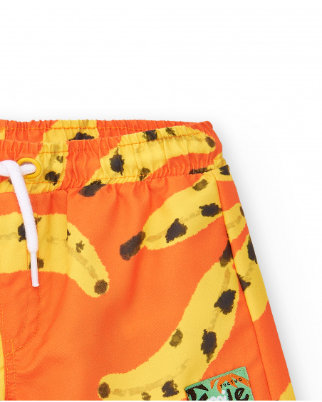 Bermudas laranja menino Banana Records