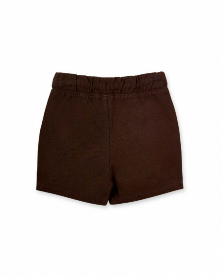 Calções bermudas de menino em malha castanha Banana Records