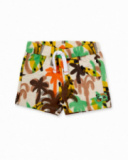 Bermudas de menino em pelúcia bege Banana Records