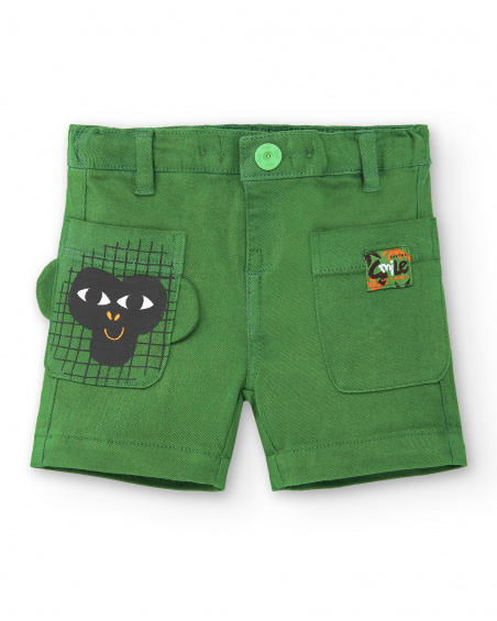 Shorts jeans verde menino Banana Records