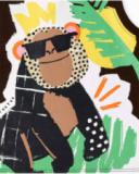 T-shirt de menino em malha castanha Banana Records