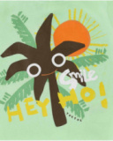 T-shirt verde de menino em malha Banana Records