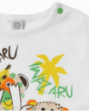 Camiseta longa de malha branca para menino Banana Records