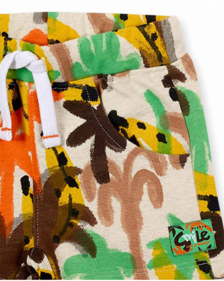 Conjunto de malha de pelúcia branca para menino Banana Records