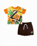 Conjunto de malha laranja menino Banana Records