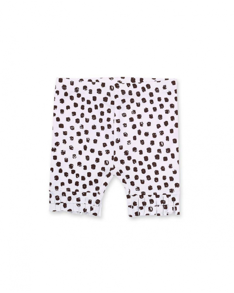 Leggings de ciclismo de malha branca para menina Banana Records