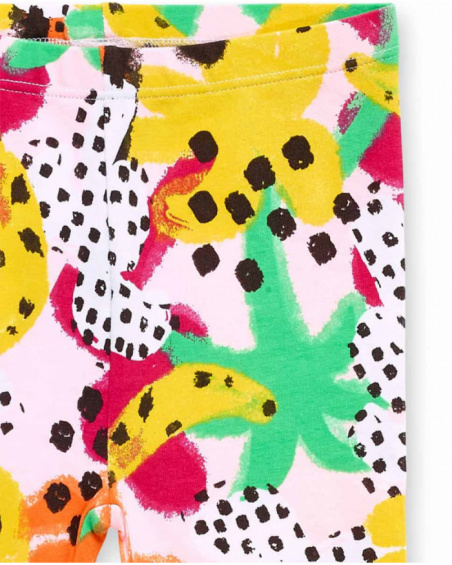 Leggings de malha rosa para menina Banana Records