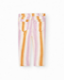 Jeggings de malha rosa de menina Banana Records