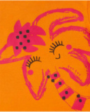 T-shirt de malha laranja de menina Banana Records